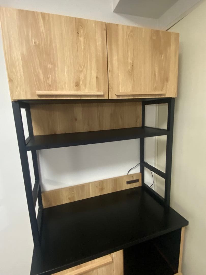 ナチュラルウッド アイアン　レンジボード　食器棚　おしゃれ