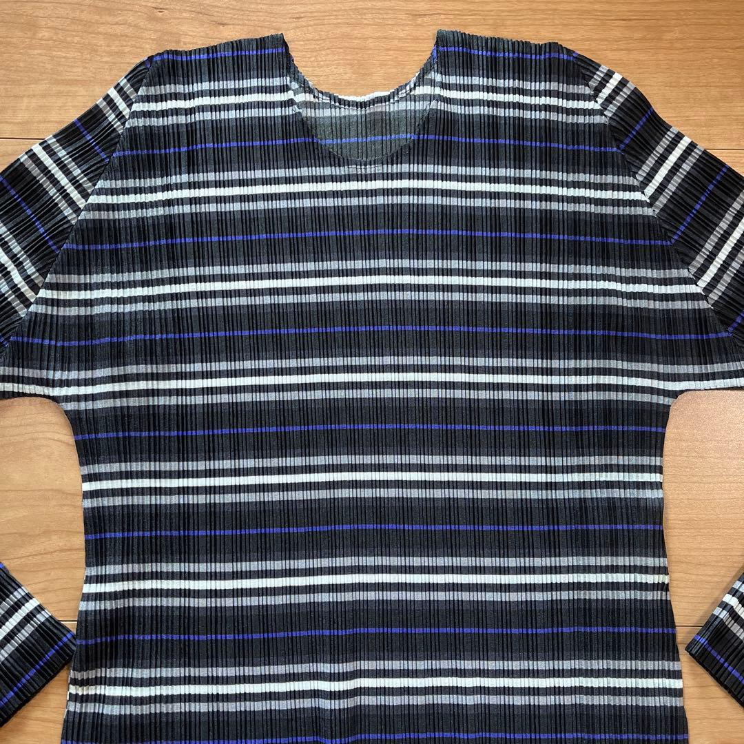 PLEATS PLEASE リブプリーツ長袖トップス　サイズ3