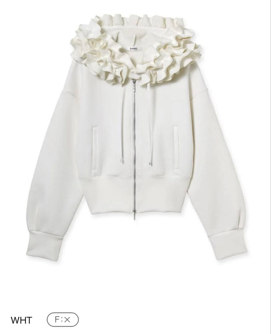 SNIDEL スナイデル　フリルショートジップパーカー　フリルパーカー