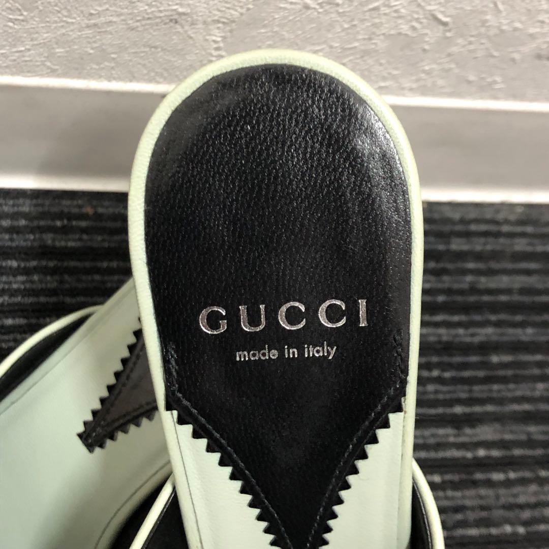 GUCCI グッチ インターロッキングG ライトグリーン ミュール