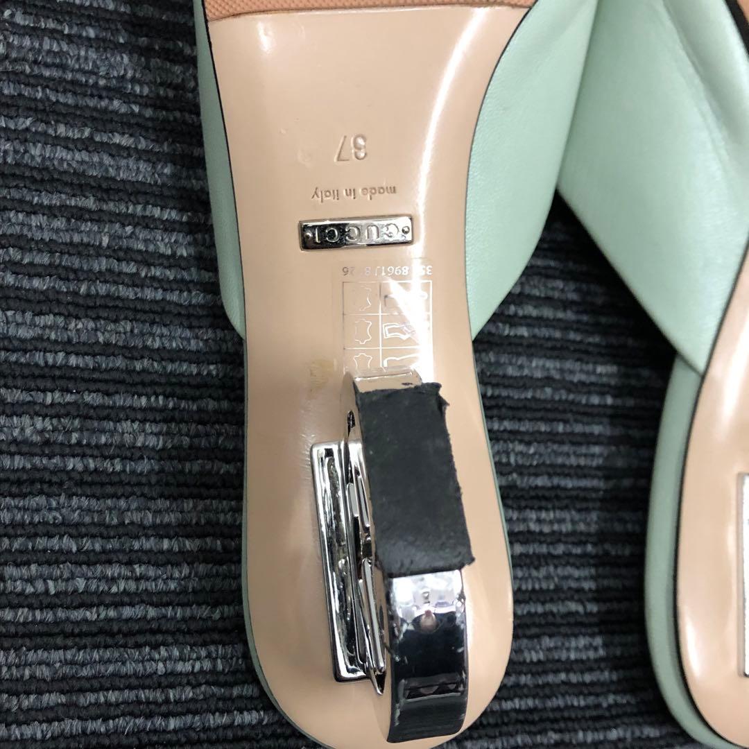 GUCCI グッチ インターロッキングG ライトグリーン ミュール