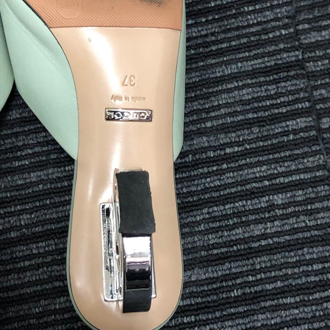 GUCCI グッチ インターロッキングG ライトグリーン ミュール