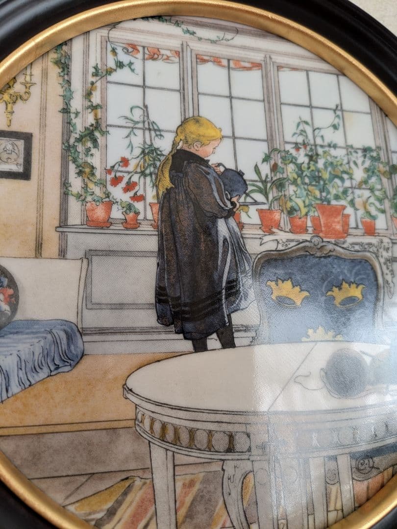 ロイヤルコペンハーゲン カールラーション 陶板名画『窓辺の花』