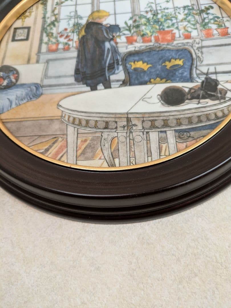 ロイヤルコペンハーゲン カールラーション 陶板名画『窓辺の花』