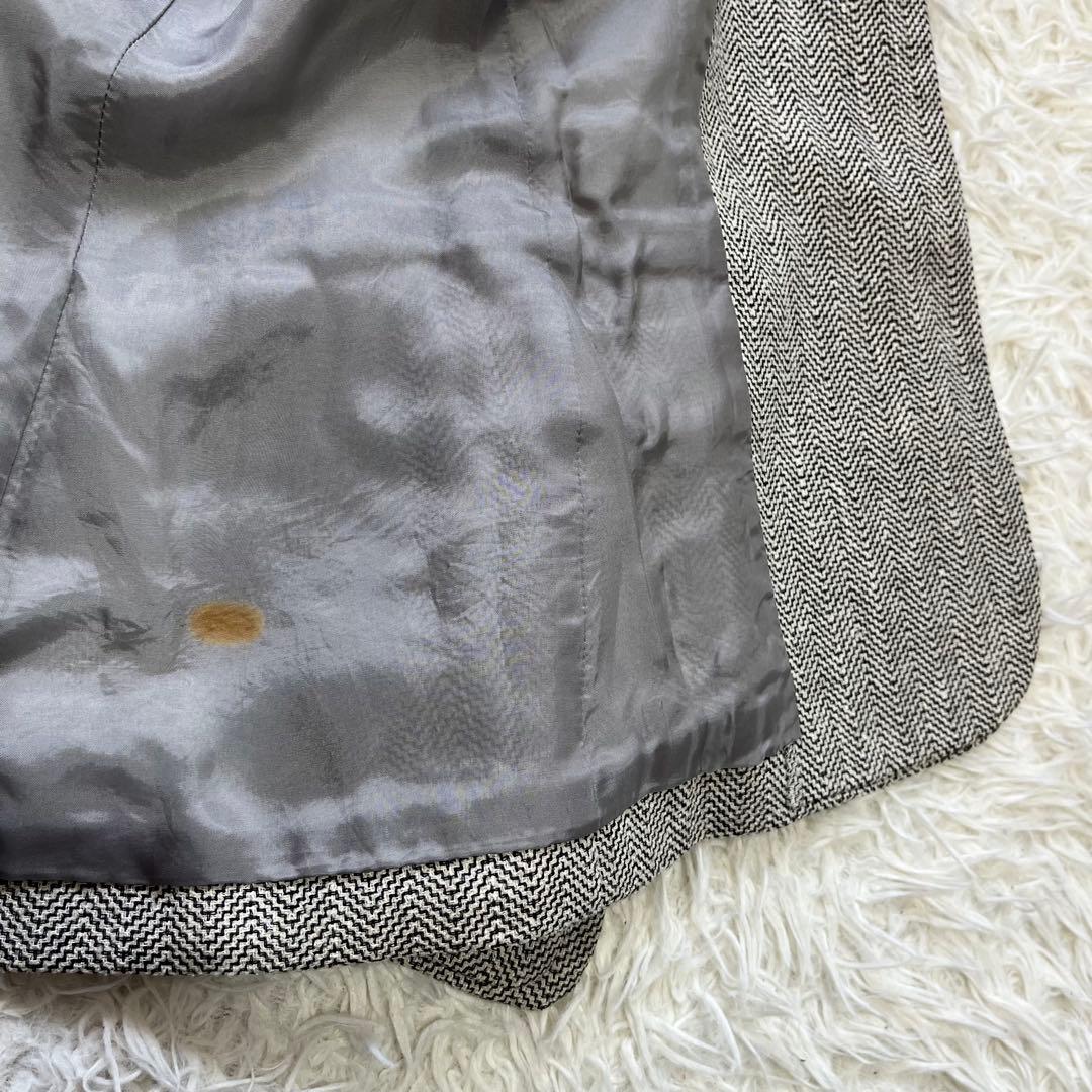 美品✨クリスチャンディオール ノーカラー ツイード ジャケット L ロゴボタン