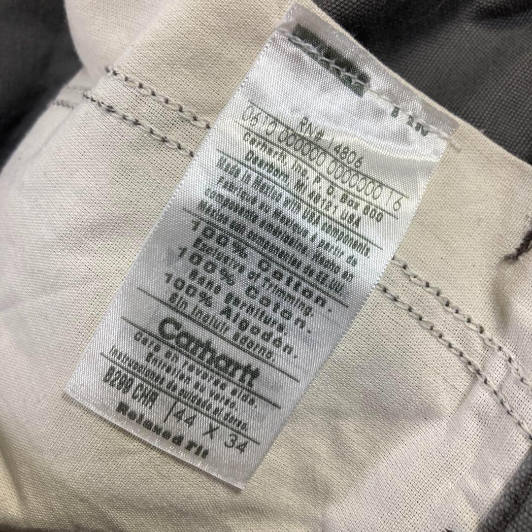 ３枚カーハート　グレー　ワークパンツ　ビックサイズ　古着　W44 L34