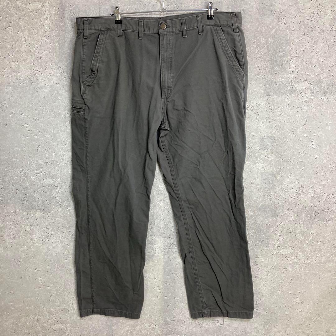 ３枚カーハート　グレー　ワークパンツ　ビックサイズ　古着　W44 L34