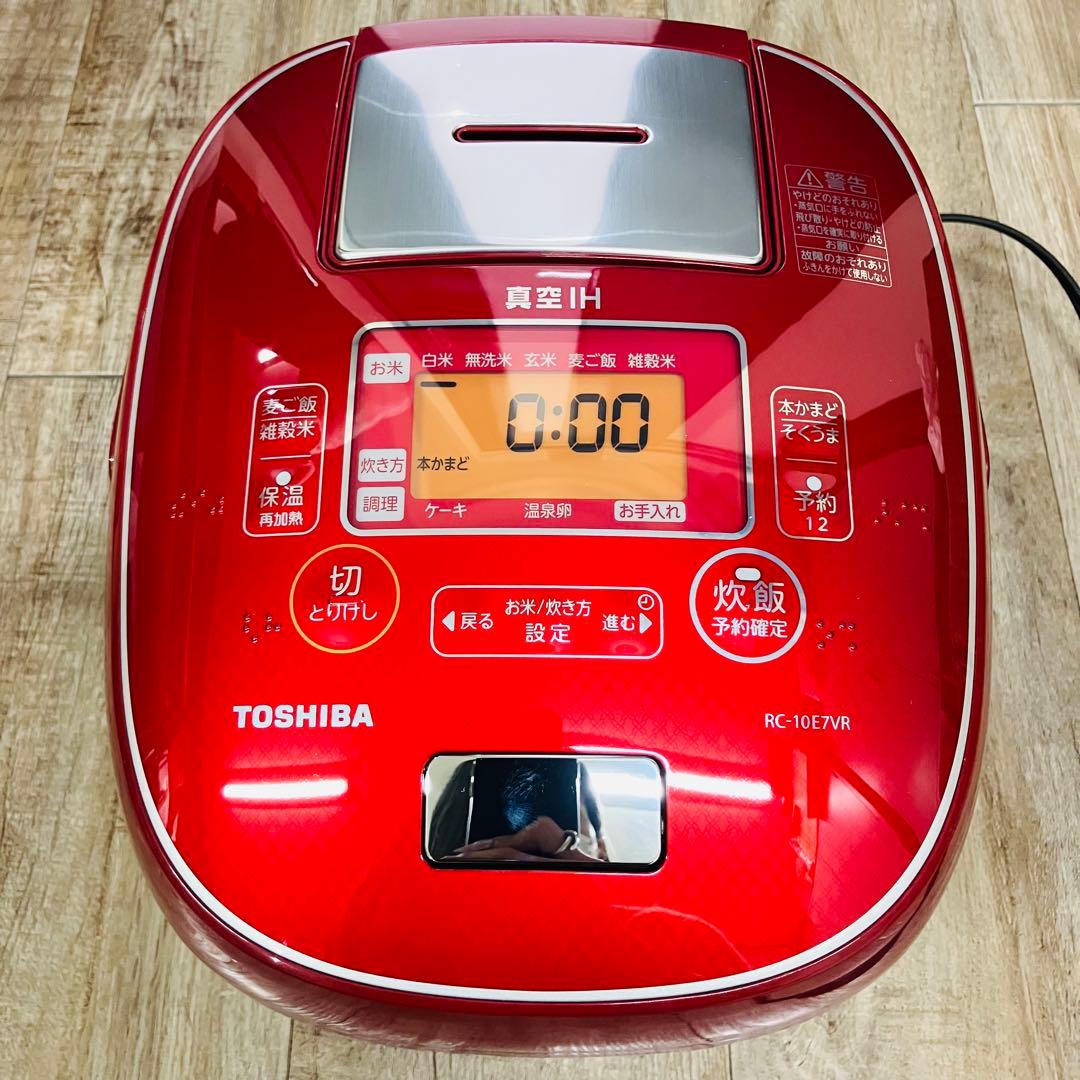 12m86. TOSHIBA RC-10E7VR IH炊飯器 レッド 新品未使用