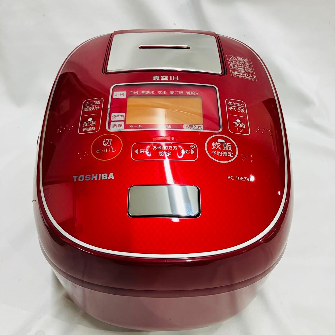12m86. TOSHIBA RC-10E7VR IH炊飯器 レッド 新品未使用