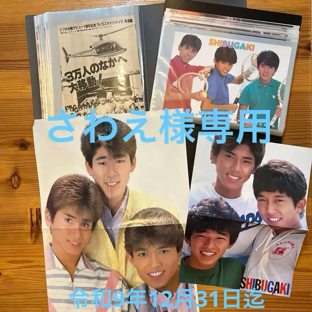 シブガキ隊　雑誌切り抜き　ファイル2冊　大量　超レアポスター他2枚付き！