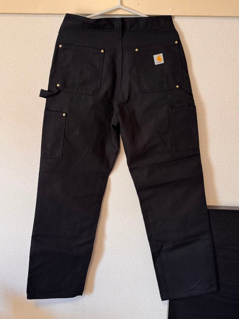 USA製　Carhartt B01-BLK ダブルニー 30x30