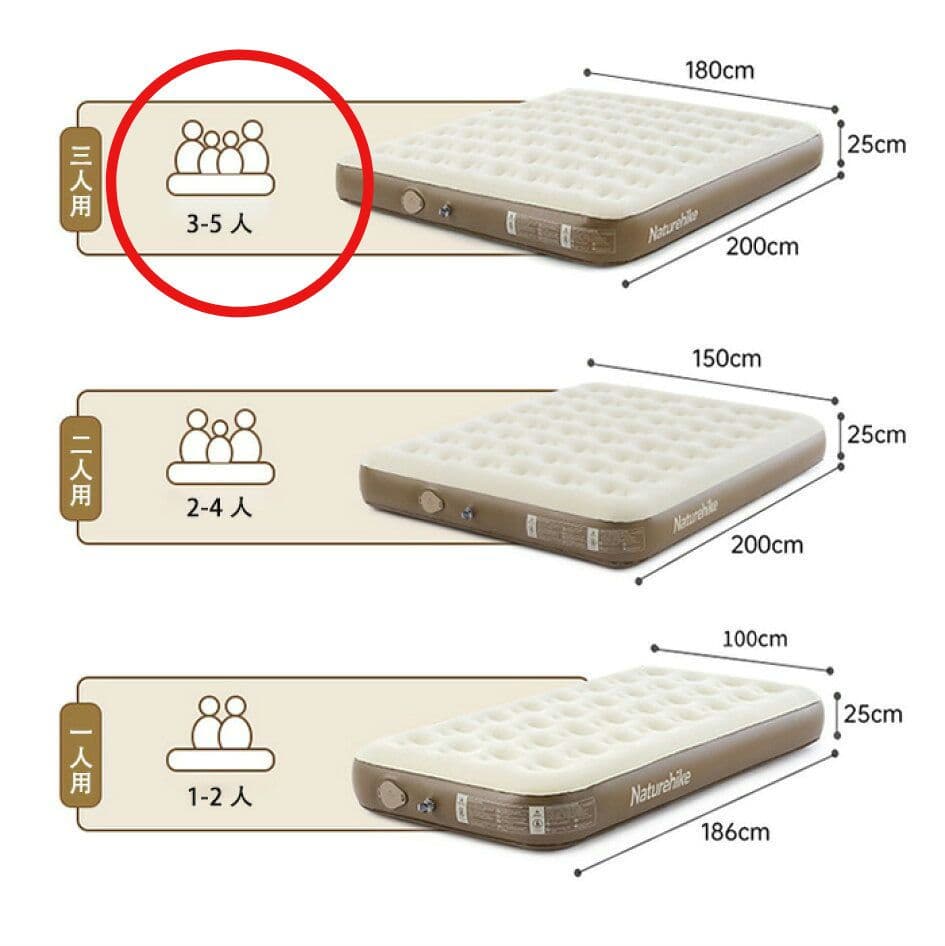 【新品未使用】 ネイチャーハイク エアーベッド 3人用 最新商品