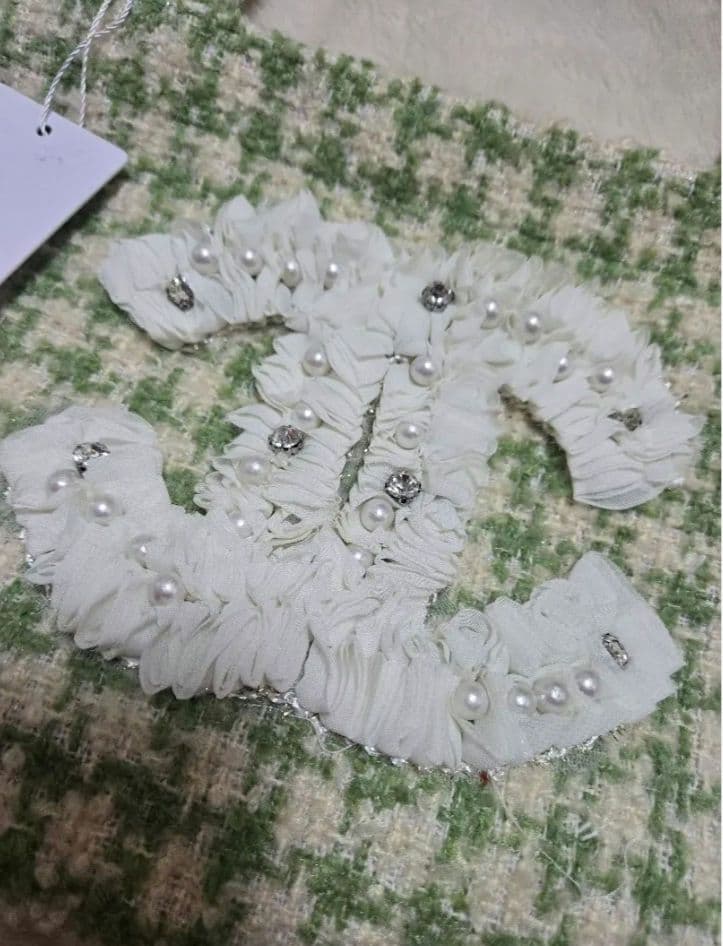 新品希少CHANEL ノベルティ トートバッグ ツイード グリーン ビッグココ