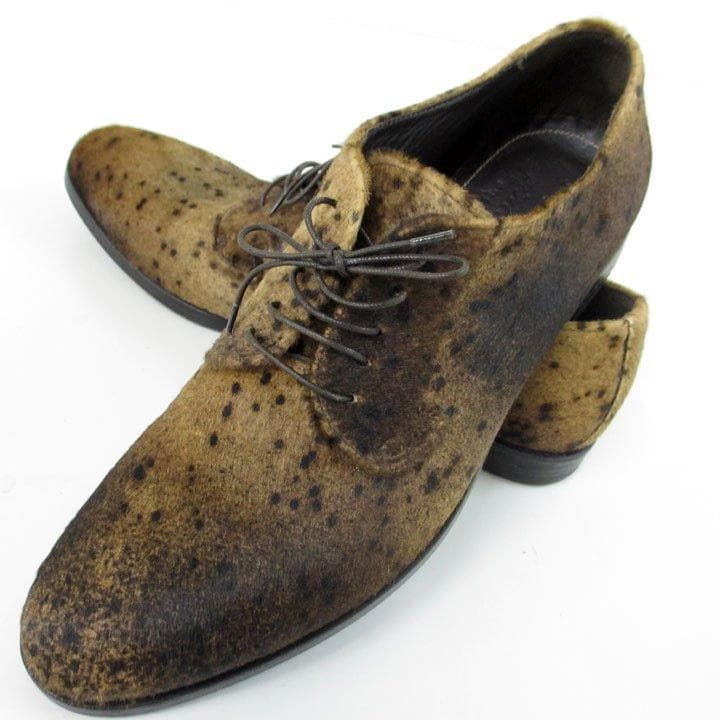 定価7,8万円の6割引マウロン新品未使用イタリア製アザラシ毛皮レザー靴シューズ