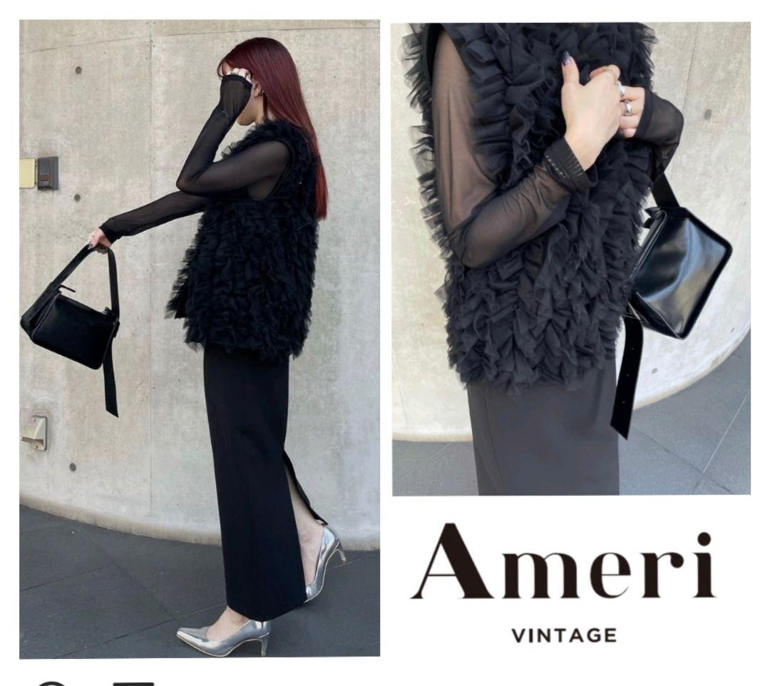 ワンピース LINE TULLE VEST SET DRESS ameri vintage
