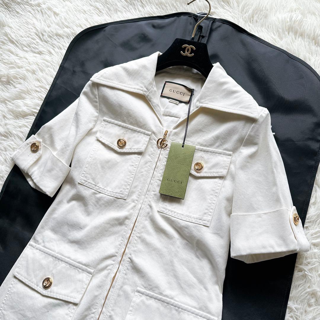 未使用　GUCCI グッチ エコ ウォッシュド オーガニックコットン ジャケット