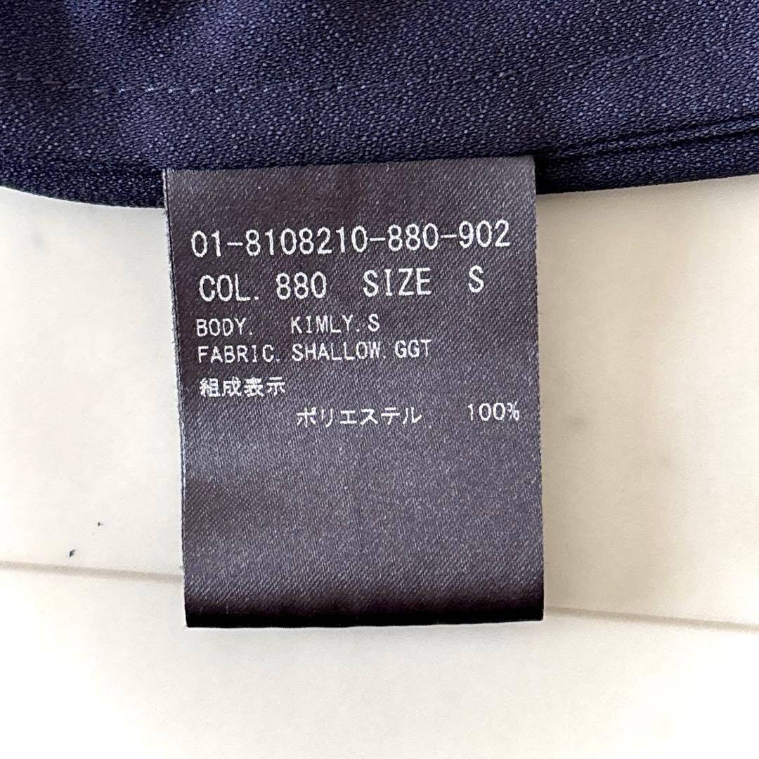 美品 セオリー ボウタイブラウス ネイビー 洗える S とろみブラウス 濃紺