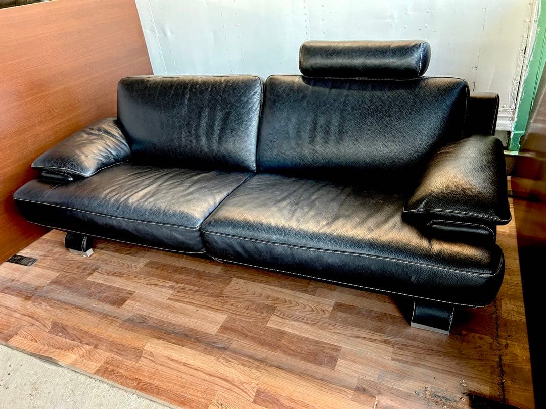 712 IDC大塚家具 L/S LUXE-01 本革 3人掛けソファ