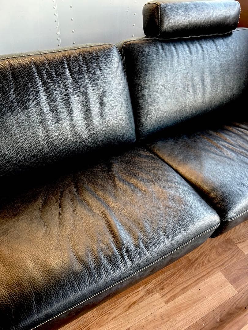 712 IDC大塚家具 L/S LUXE-01 本革 3人掛けソファ