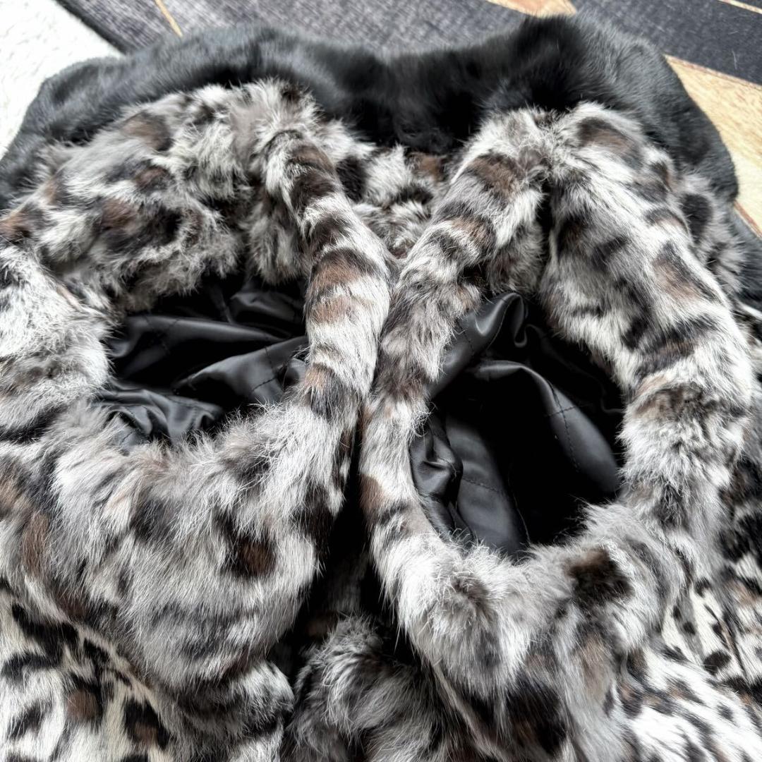 総丈88/希少デザイン◎ ロシアンリス/ラビット ロングファーコート 軽量 毛皮