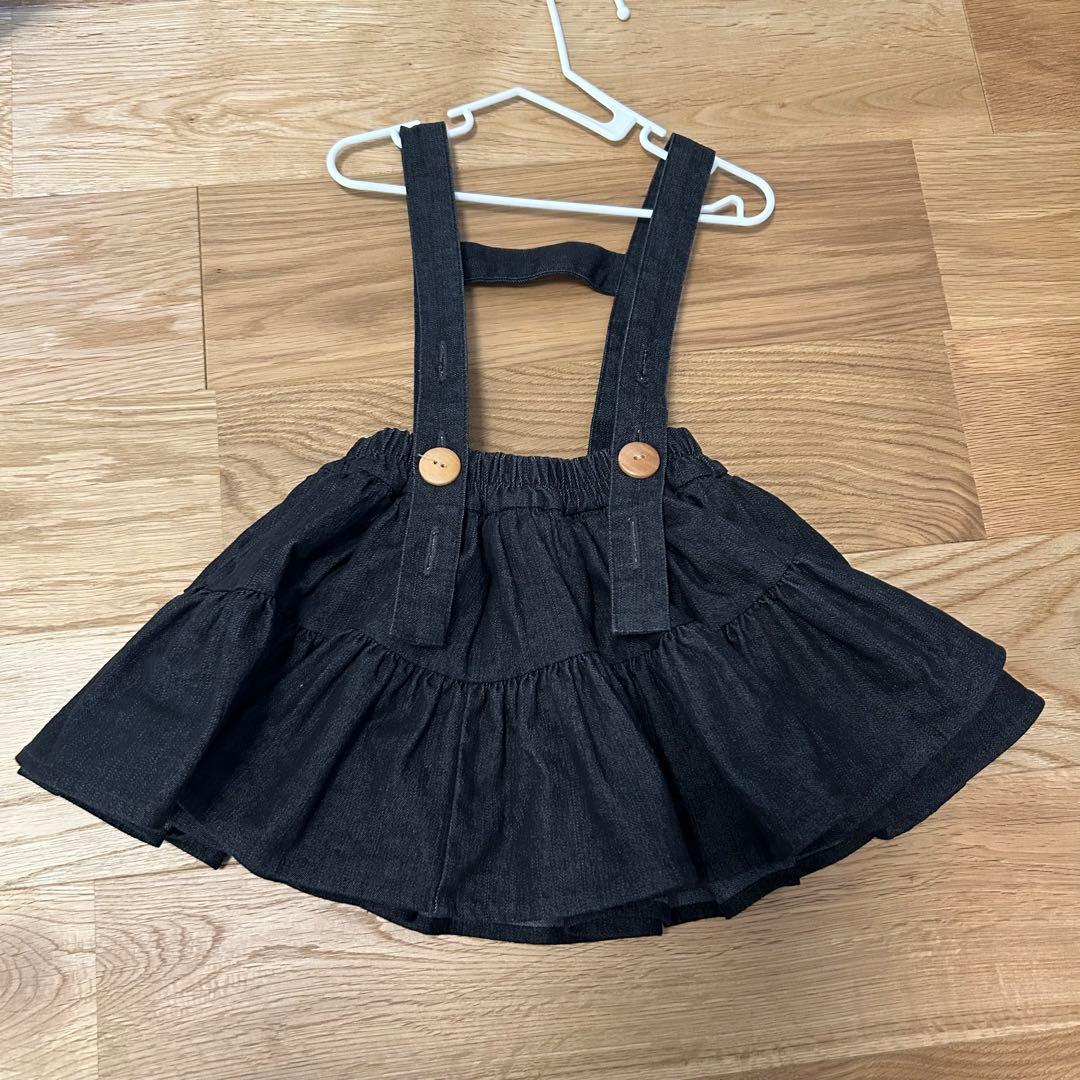 wonny ribbon ブラックデニムスカート　Sサイズ