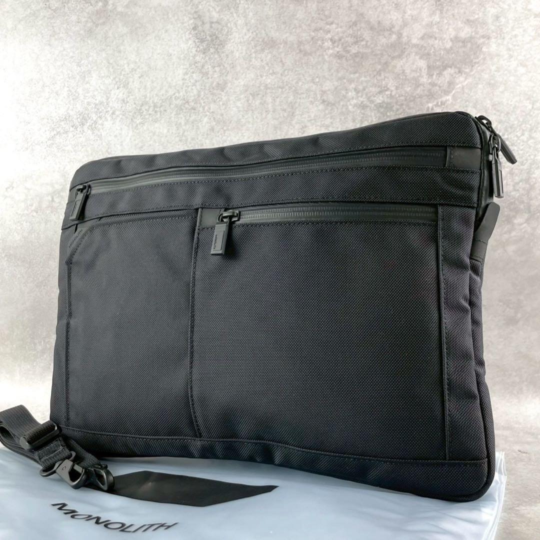 未使用級 2way✨MONOLITH PC CASE OFFICE クラッチ 黒