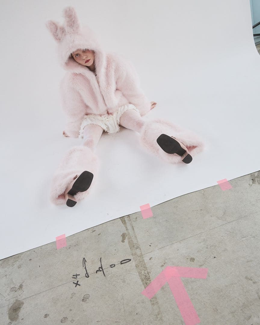 雪*音様 lilLilly リルリリー ピンクうさぎ フェイクファーパーカー コ