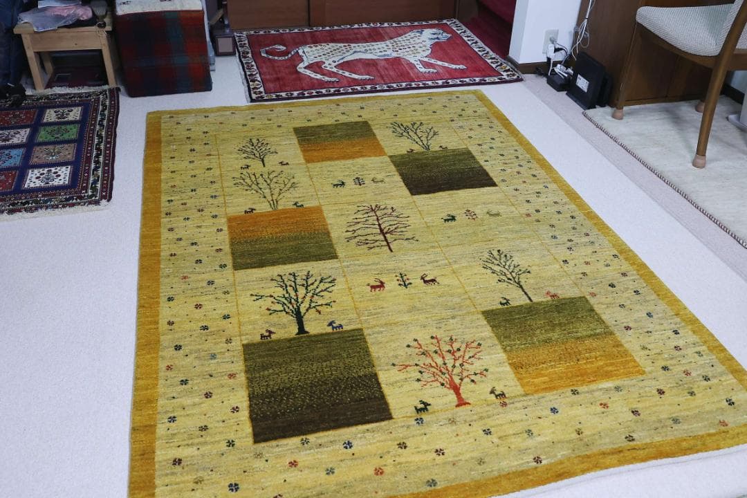 ゾランヴァリ製　ギャッベ（アマレ）リビングサイズ　青豆様ご契約済み