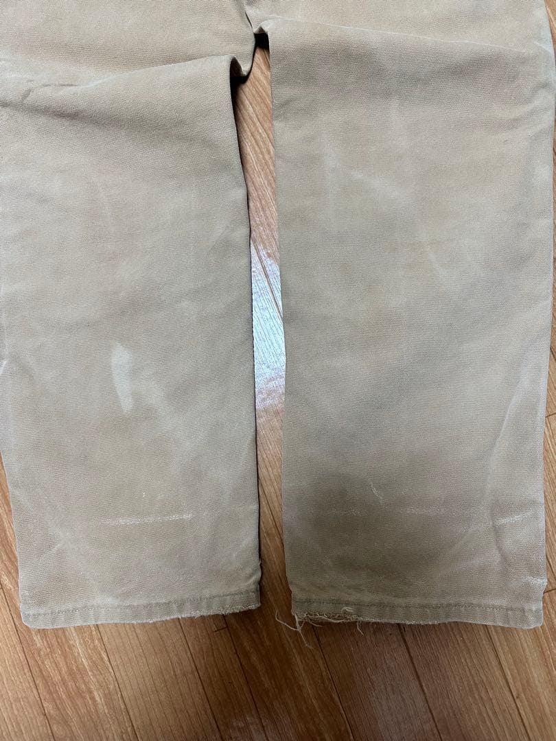 90s USA製 星タグ カーハート ダブルニー W36 フェード ブラウン