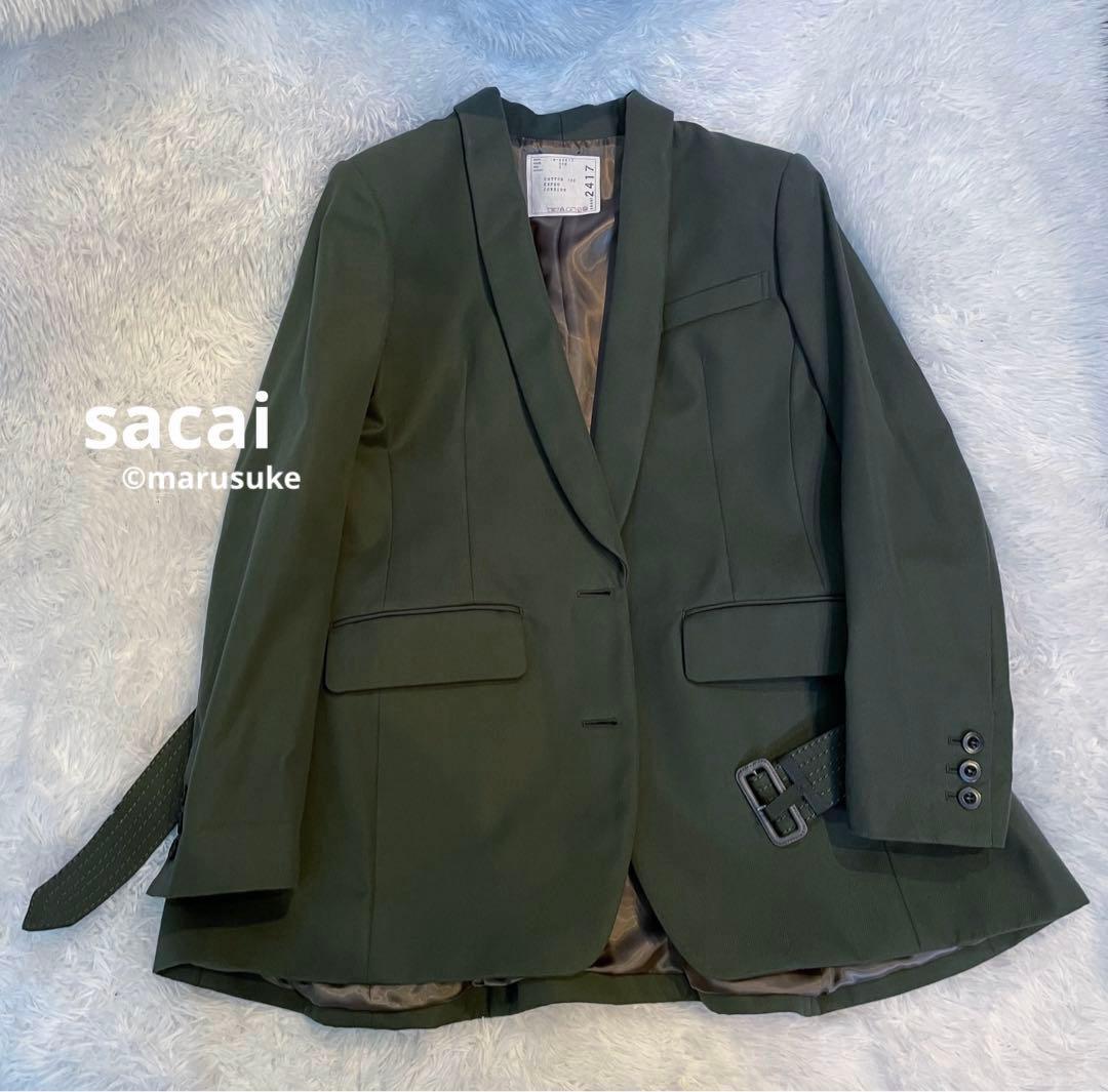 未使用　sacai サカイ　ベルテッドジャケットコート　テーラード　ベルト