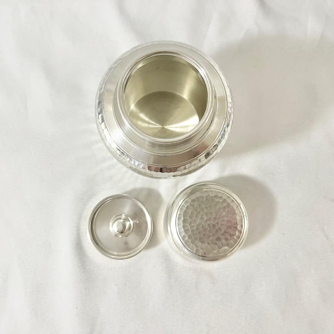 煎茶道具　錫半製　精錫　鎚目　茶壷　茶心壷