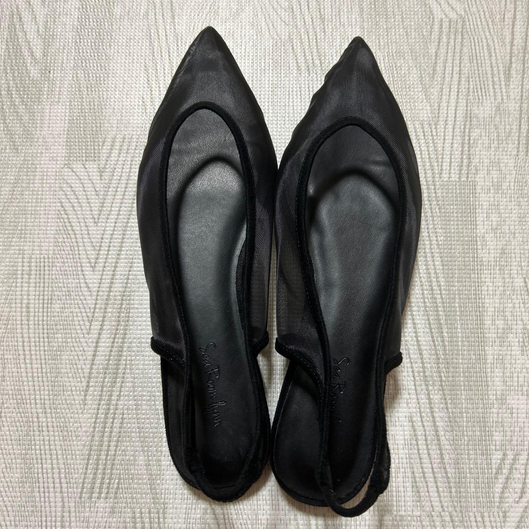 シールームリン　TULLEバックストラップミュール　ブラック　M