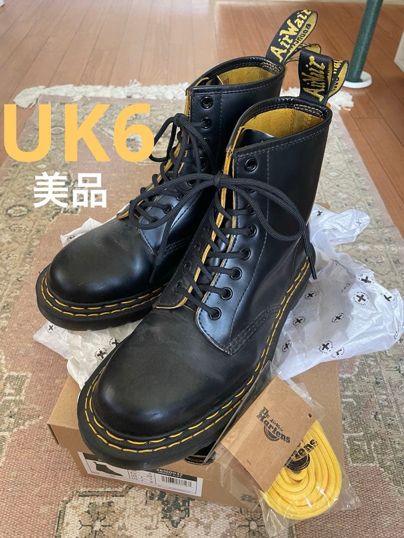 限定ドクターマーチン1460ダブルステッチ レザーブーツUK6 美品