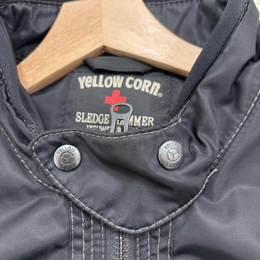 XLサイズ✨イエローコーン　ライダース　両肘プロテクターあり　ロゴ　ブラック