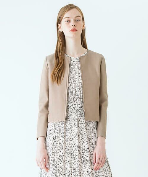 【美品】Ballsey スムースレザー ノーカラージップアップジャケット 36