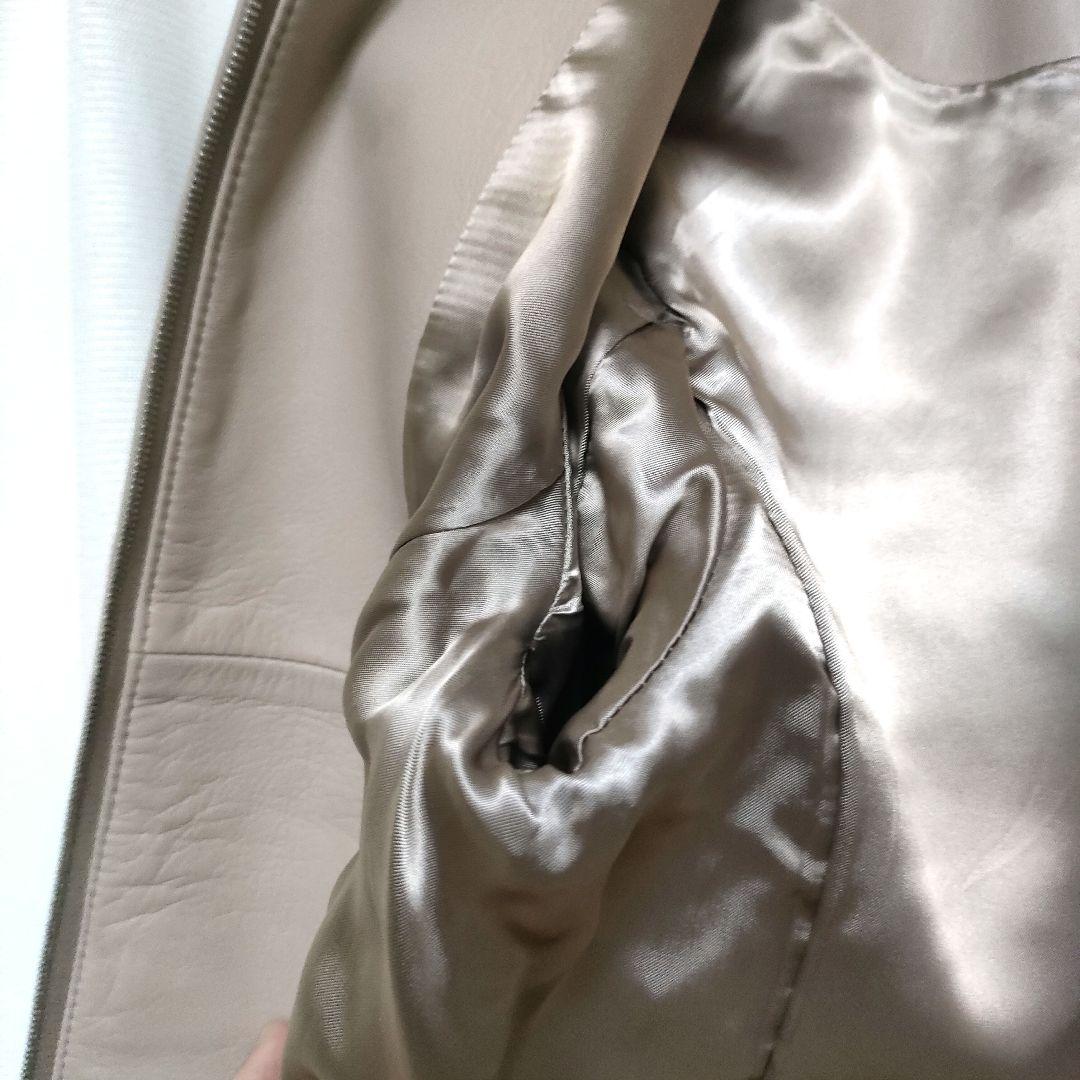 【美品】Ballsey スムースレザー ノーカラージップアップジャケット 36