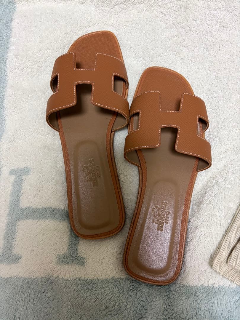 HERMÈS ブラウン サンダル 38 サイズ