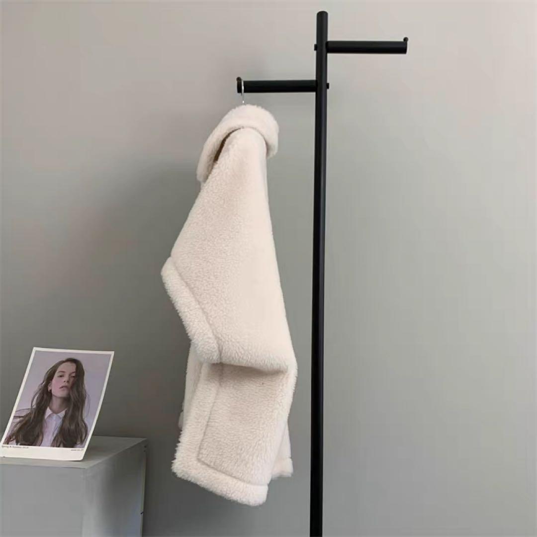 テディベアケープコート　アルパカウール　ホワイトM