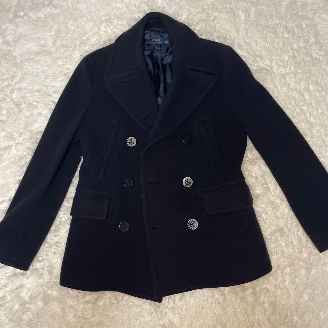 美品【POLO Ralph Lauren】ウールメルトンピーコート　ネイビー　M