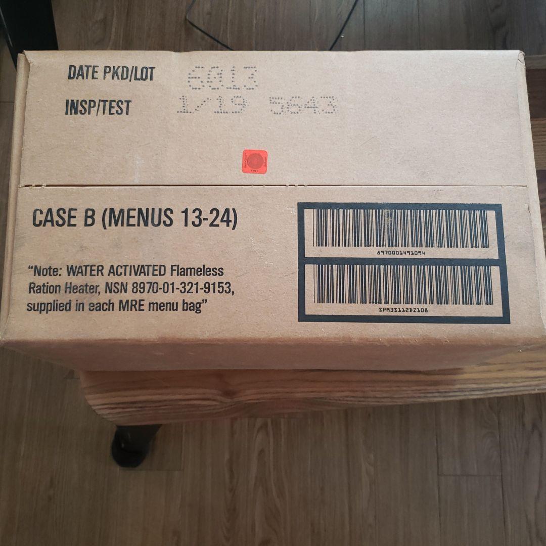 MRE 米軍戦闘食料　12個入り 2019年1月検品