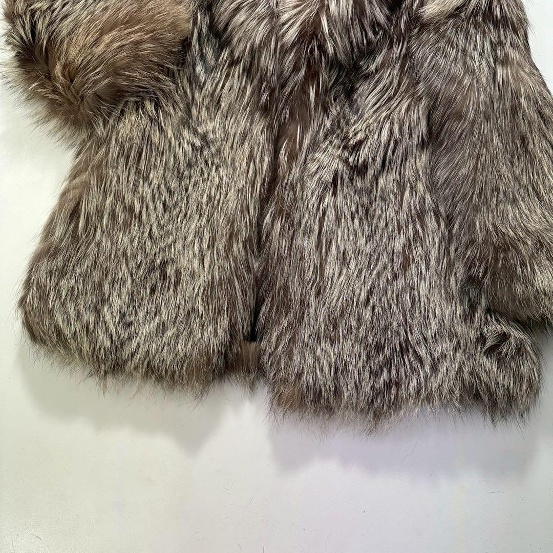 SAGA FOX ファーコート ランチドフォックス 銀狐 本毛皮　銀サガ