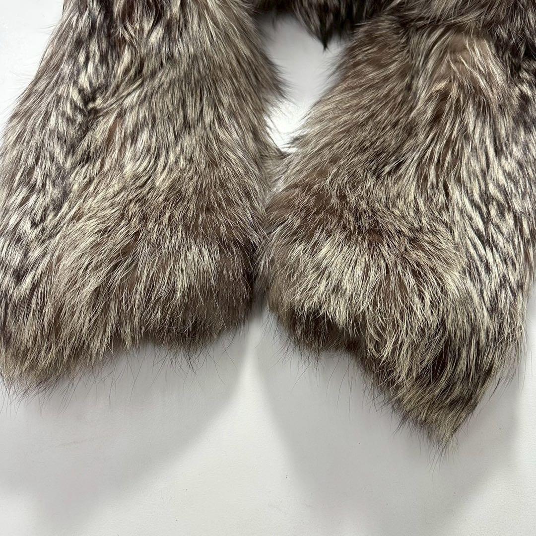 SAGA FOX ファーコート ランチドフォックス 銀狐 本毛皮　銀サガ