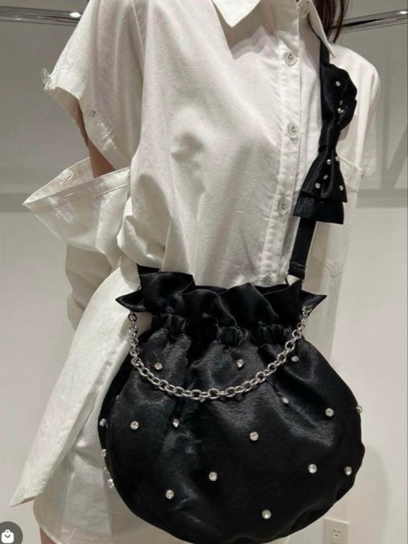 épine エピヌ 2way bijou satin gather bag