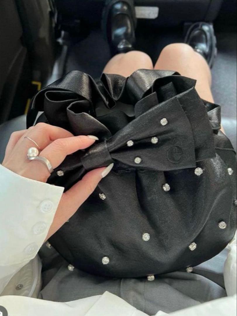 épine エピヌ 2way bijou satin gather bag