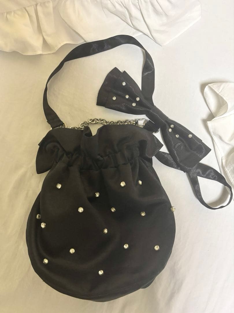 épine エピヌ 2way bijou satin gather bag