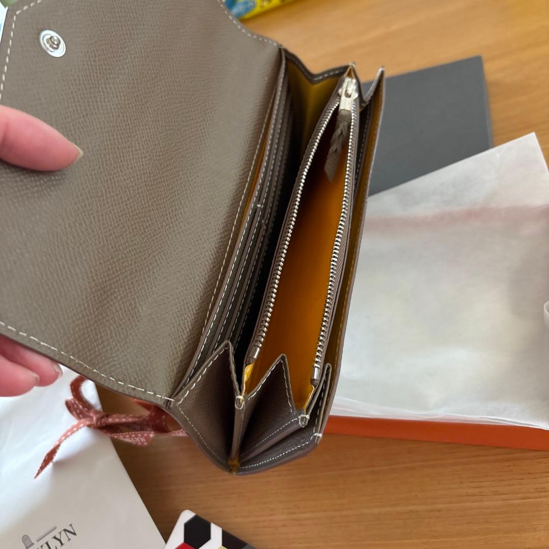 フレンチカーフ 最高級ロングウォレット ブルックリンミュージアム 長財布 トープ