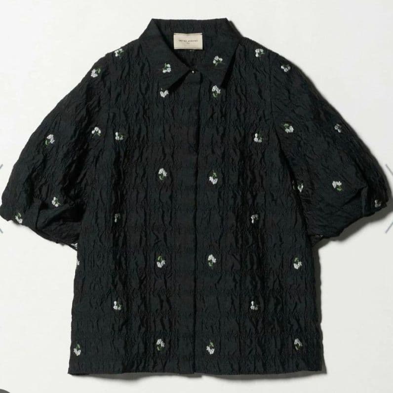 【期間限定値下】united arrows スクエアフラワージャガード ブラウス