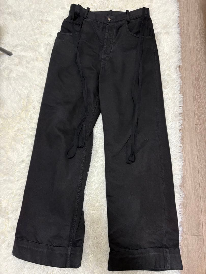 ANN DEMEULEMEESTER ブラックデニムパンツ