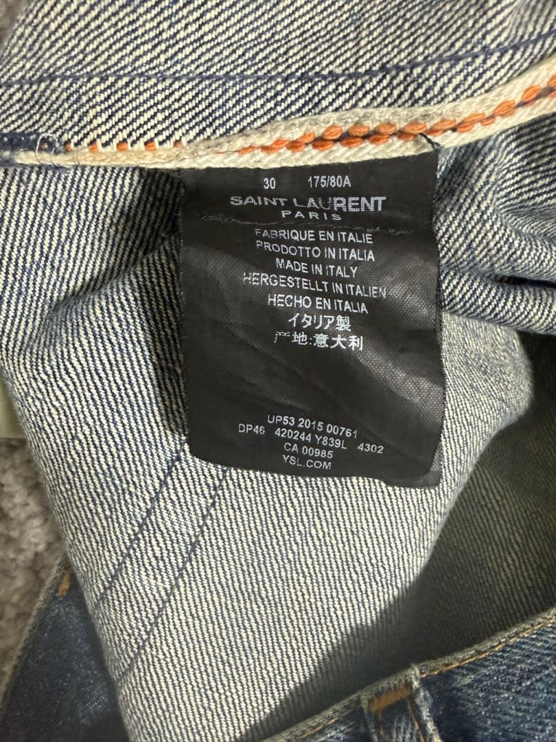 エディ期 15aw SAINT LAURENT PARIS クラッシュ デニム