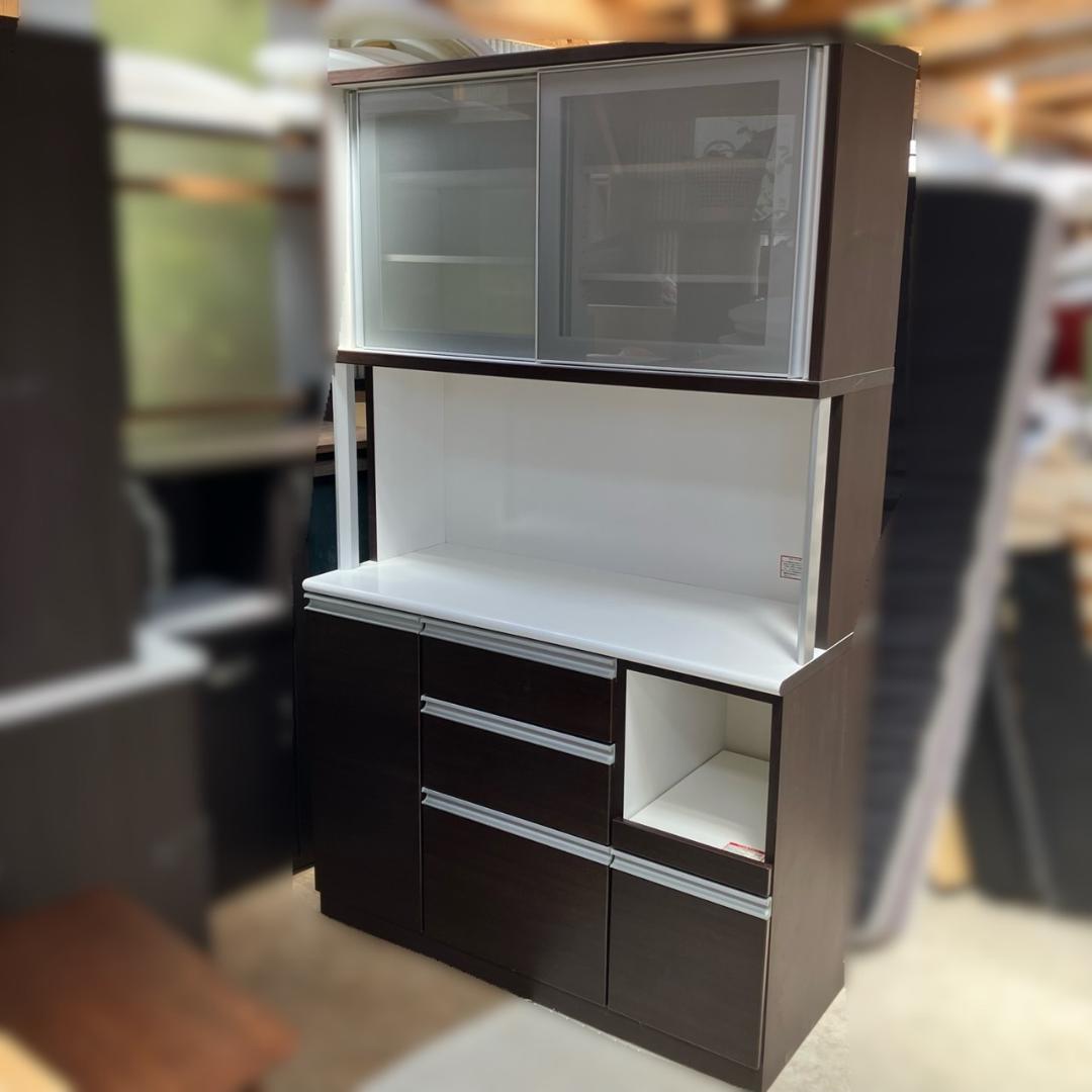 【福岡市 市内近郊限定】NITORI 食器棚 120㎝幅 ワイド 配達設置無料♬